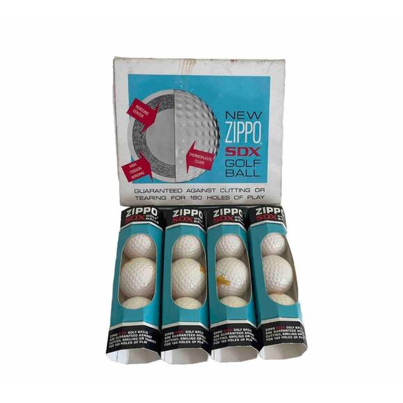 Vtg ZIPPO SDX GOLF BALLS Kenton Meadows Box 4 Sleeves 12 Balls - Picture 1 of 7